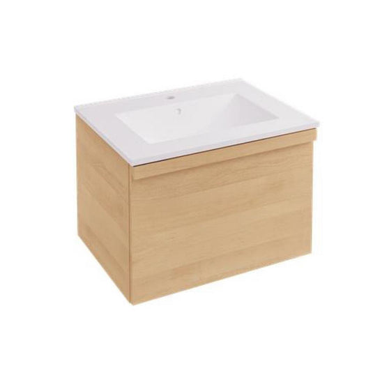 Eastbrook Kydbrook 600mm Wall Hung Single Drawer Vanity Unit Light Oak | 72.0011