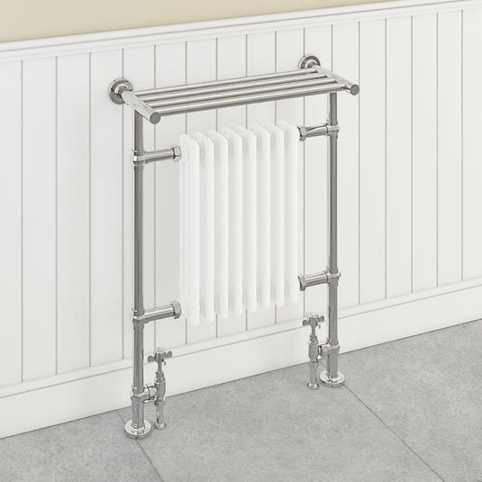 Eastbrook Leadon Traditional 940 x 700mm Towel Radiator Chrome/Gloss White | 41.1007
