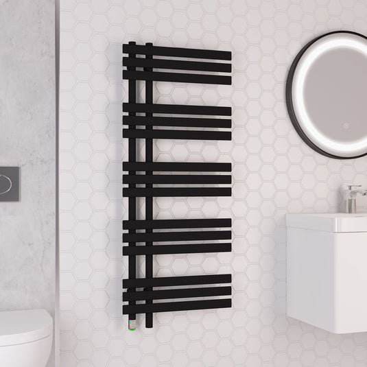 Eastbrook Loddon 1200 x 500mm Dry Element Towel Rail Matt Black | 47.0037