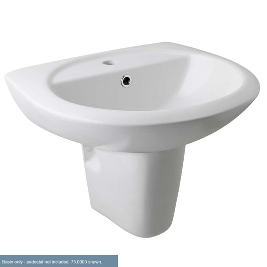 Eastbrook Loire 450mm Ceramic Basin with Overflow (1TH) White | 75.0005
