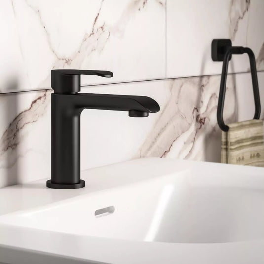 Eastbrook Lyneham Basin Mono Tap with Waste Matt Black | 93.1064 - Envy Bathrooms Ltd