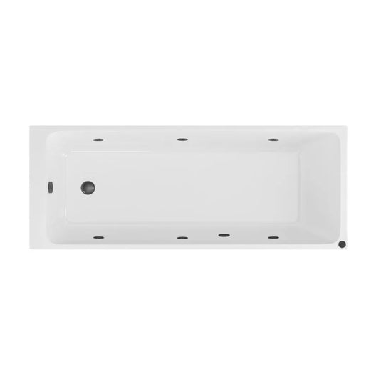 Eastbrook Malin 1700 x 700 x 440mm Single Ended 6 Jet Whirlpool Bath Matt Black | 42.2035 - Envy Bathrooms Ltd