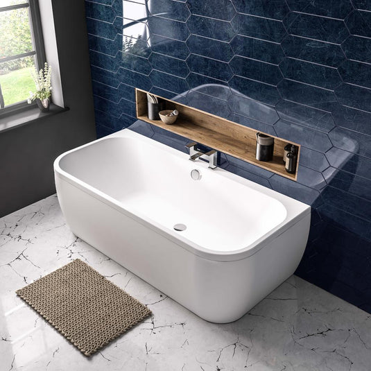 Eastbrook Malin D‑Shape 1800 x 800mm Beauforte Bath White | 42.1243