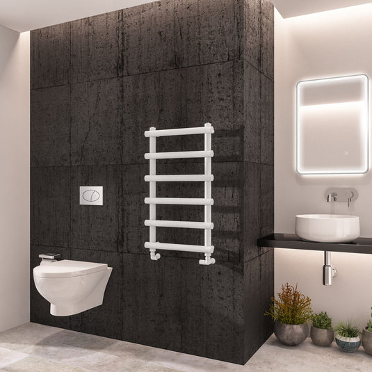 Eastbrook Marlow 850 x 500mm Towel Rail Matt White | 89.0500