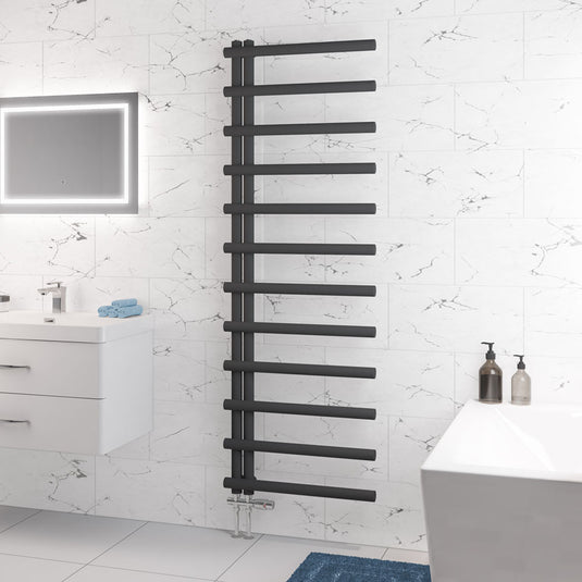 Eastbrook Marlow E-Style 1750 x 600mm Towel Rail Matt Anthracite | 89.0818