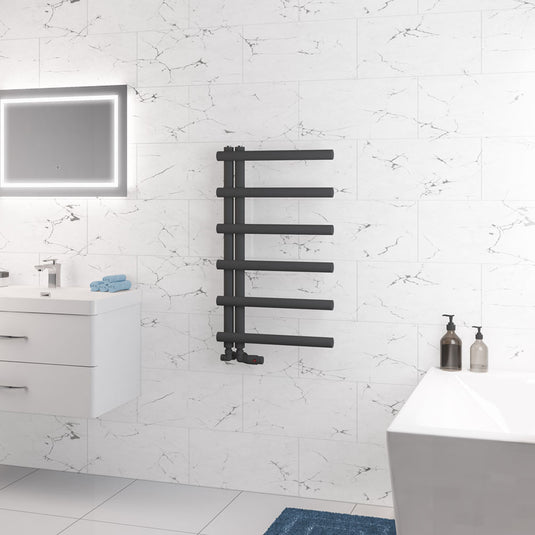 Eastbrook Marlow E-Style 850 x 500mm Towel Rail Matt Anthracite | 89.0813