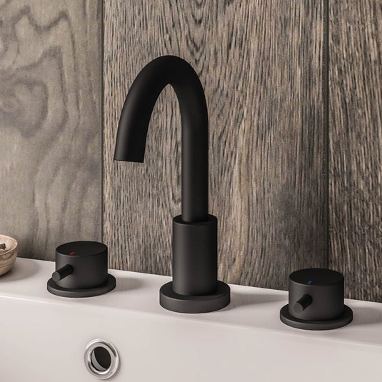 Eastbrook Meriden 3 Tap Hole Basin Mixer Tap Set Matt Black | 98.2035