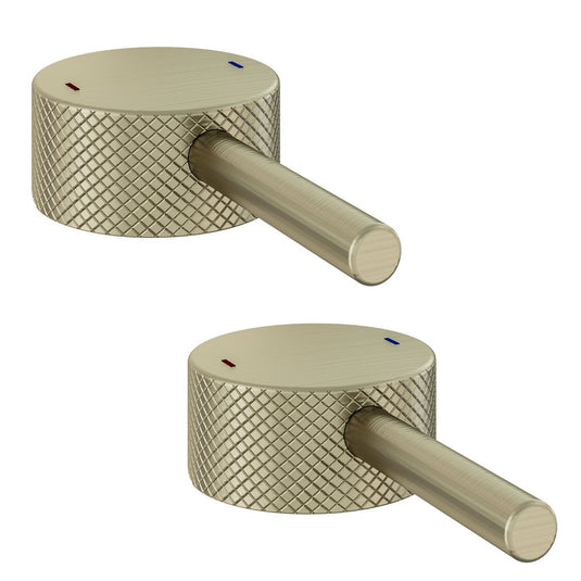 Eastbrook Meriden Full Knurling Tap Handle Freestanding Bath Tap Single Brushed Brass | 98.2063