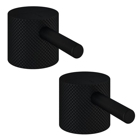 Eastbrook Meriden Full Knurling Tap Handles Bath Filler Shower Mixer Pair Matt Black | 98.2028