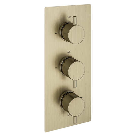 Eastbrook Meriden Triple Thermostatic Concealed Shower Valve Brushed Brass | 98.2076