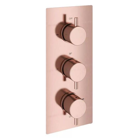 Eastbrook Meriden Triple Thermostatic Concealed Shower Valve Brushed Bronze | 98.4022 - Envy Bathrooms Ltd
