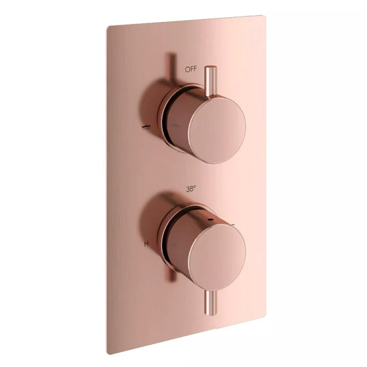 Eastbrook Meriden Twin Thermostatic Concealed Shower Valve Brushed Bronze | 98.4021 - Envy Bathrooms Ltd