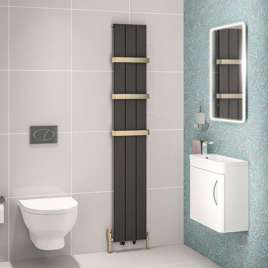 Eastbrook Mersey 1800 x 280mm Aluminium Radiator Matt Anthracite | 41.0454