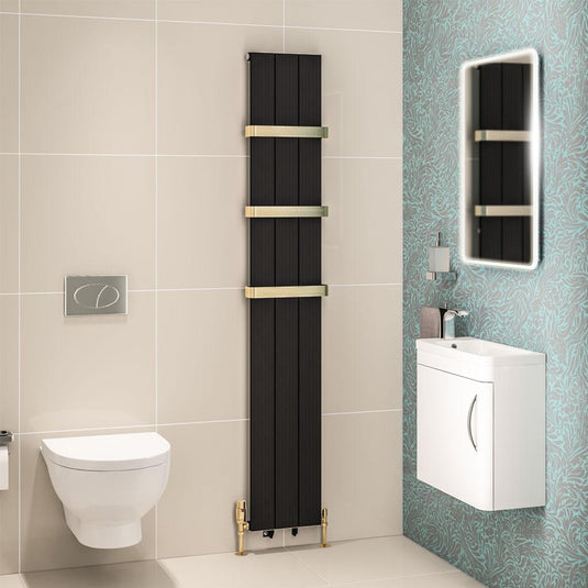 Eastbrook Mersey 1800 x 280mm Aluminium Radiator Matt Black | 41.0459