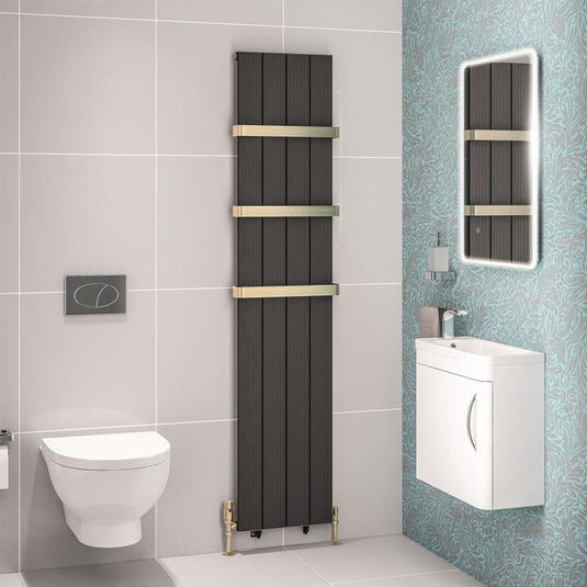 Eastbrook Mersey 1800 x 375mm Aluminium Radiator Matt Anthracite | 41.0455