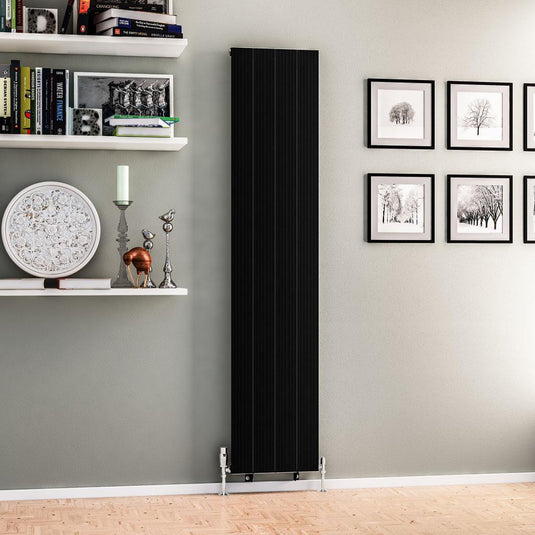 Eastbrook Mersey 1800 x 375mm Aluminium Radiator Matt Black | 41.0460