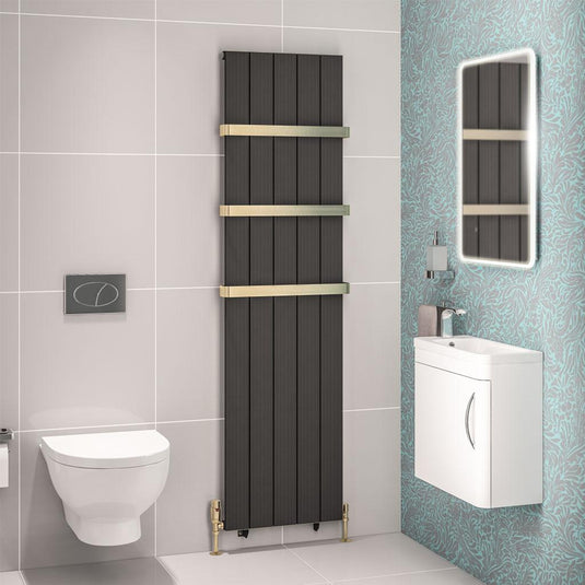 Eastbrook Mersey 1800 x 470mm Aluminium Radiator Matt Anthracite | 41.0456