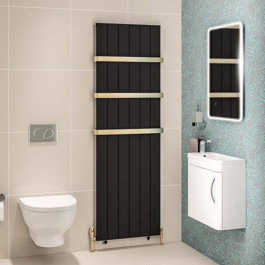 Eastbrook Mersey 1800 x 565mm Aluminium Radiator Matt Black | 41.0462