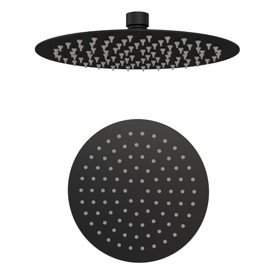 Eastbrook Modern Round Over Head Shower Head Matt Black | 60.1015