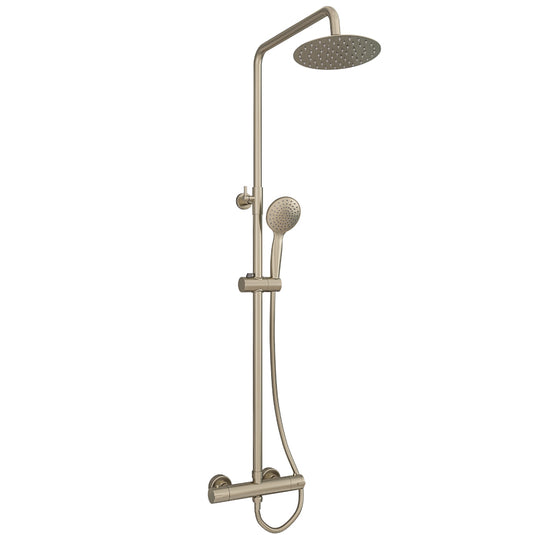 Eastbrook Modern Round Thermostatic Shower Brushed Brass | 60.1005