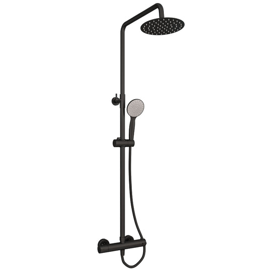 Eastbrook Modern Round Thermostatic Shower Matt Black | 60.1003