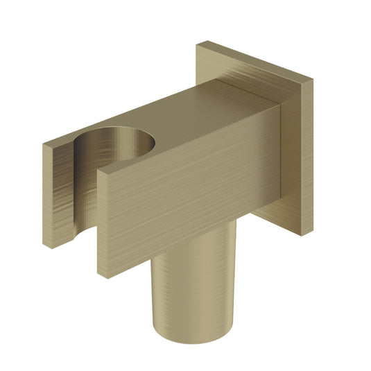 Eastbrook Modern Square Wall Elbow & Shower Handset Holder Brushed Brass | 60.1045
