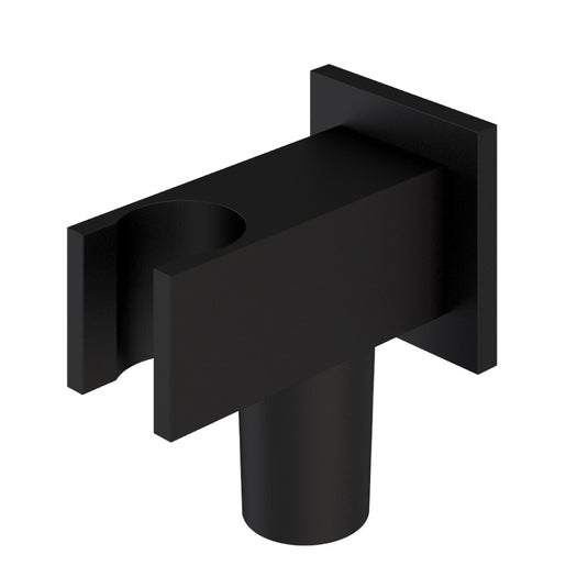 Eastbrook Modern Square Wall Elbow & Shower Handset Holder Matt Black | 60.1038