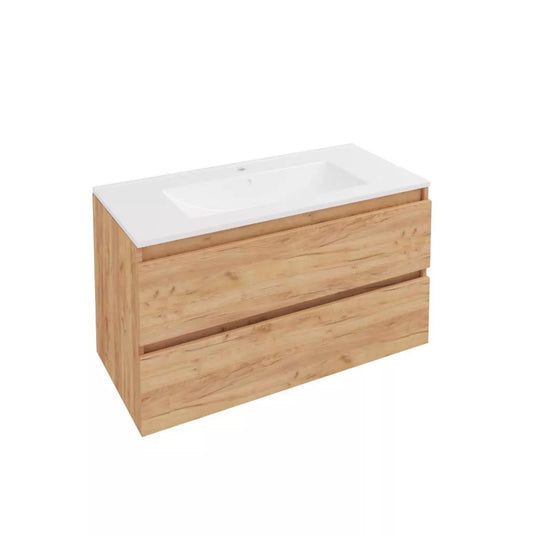 Eastbrook Olympia 100cm Wall Hung Drawer Unit Warm Oak | 39.0010 - Envy Bathrooms Ltd