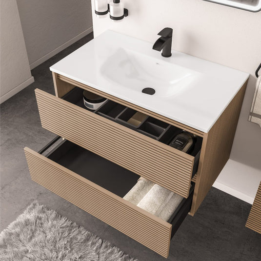 Eastbrook Olympia 800mm Fluted Effect Drawer Vanity Unit | 39.0003