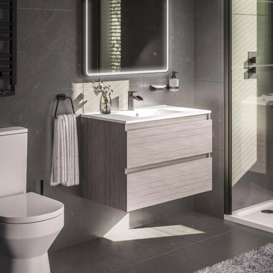 Eastbrook Olympia 80cm Wall Hung Drawer Unit Grey Oak | 39.0008 - Envy Bathrooms Ltd