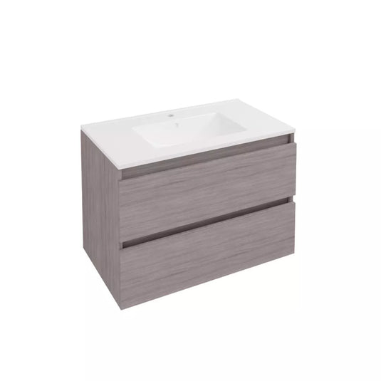 Eastbrook Olympia 80cm Wall Hung Drawer Unit Grey Oak | 39.0008 - Envy Bathrooms Ltd