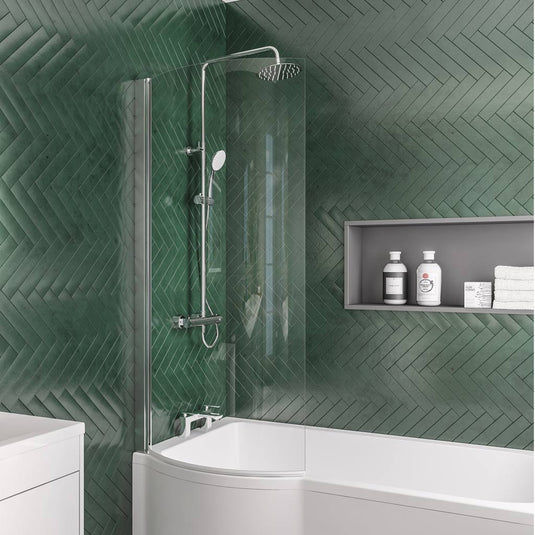 Eastbrook P-Shaped Bath Screen 1400x735mm Left Hand Chrome | 49.2001