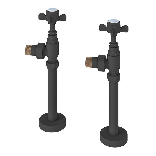 Eastbrook Pair of Traditional Radiator Valves + Tails Matt Anthracite | 41.0730