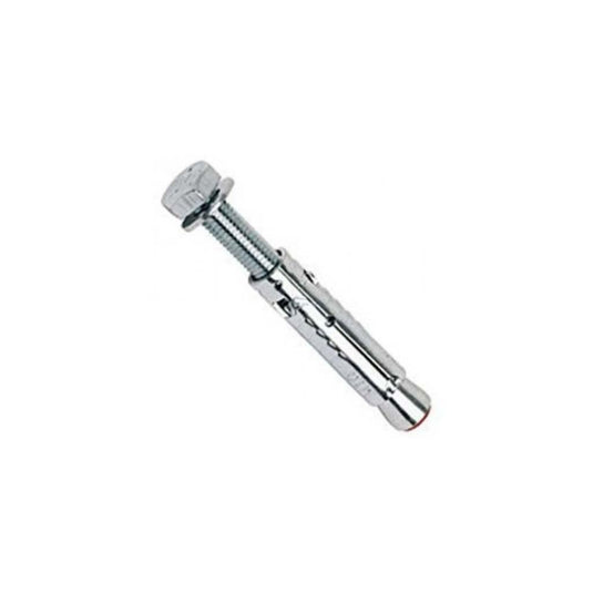 Metal wall anchor bolt for secure bathroom fixture installation, isolated on white background