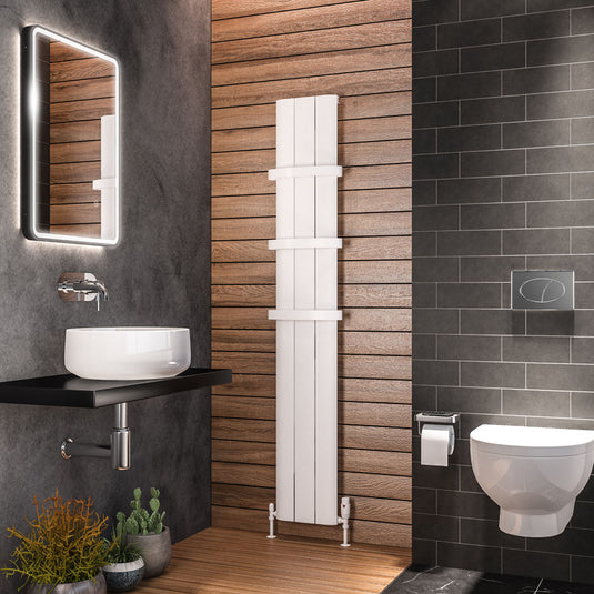 Eastbrook Peretti 1800 x 375mm Aluminium Radiator Matt White | 86.0053