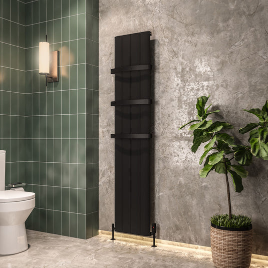 Eastbrook Peretti 1800 x 470mm Aluminium Radiator Matt Black | 86.0058