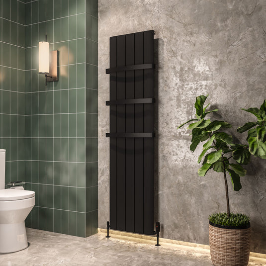 Eastbrook Peretti 1800 x 470mm Aluminium Radiator Matt Black | 86.0061