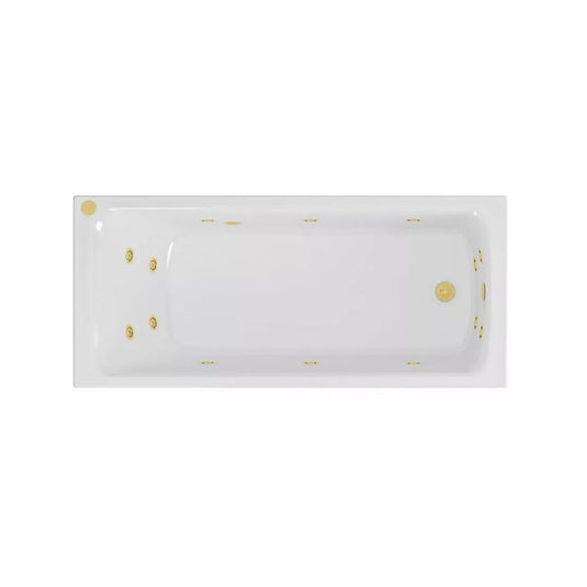 Eastbrook Portland 1650 x 700 x 440mm Single Ended 14 Jet Whirlpool Bath Brushed Brass | 42.2031 - Envy Bathrooms Ltd
