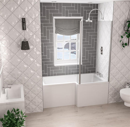 Eastbrook Portland L‑Shape RH 1700 x 850 x 700mm Beauforte Bath White | 42.1182