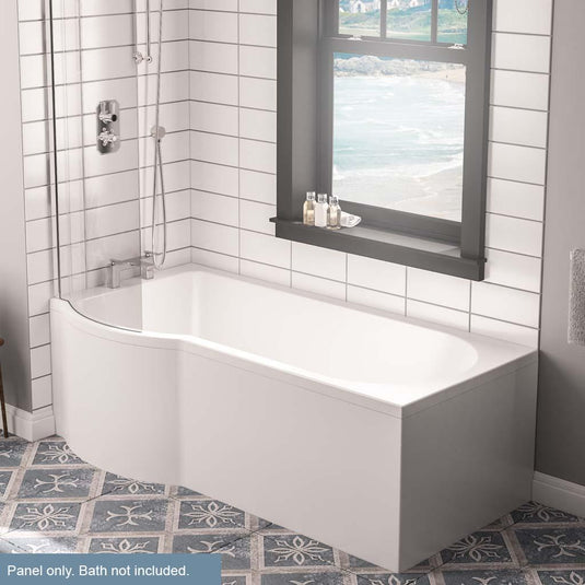 Eastbrook Portland P‑Shape Front Bath Panel 1500mm 5mm White | 42.5065
