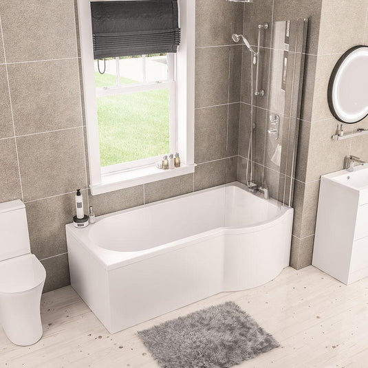 Eastbrook Portland P‑Shape RH 1500 x 850 x 750mm Beauforte Bath White | 42.1188