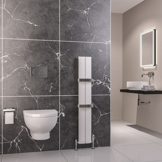 Eastbrook Preston 1200 x 185mm Aluminium Radiator Matt White | 89.0791