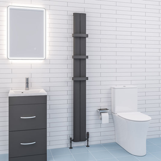 Eastbrook Preston 1800 x 185mm Aluminium Radiator Matt Anthracite | 89.0162