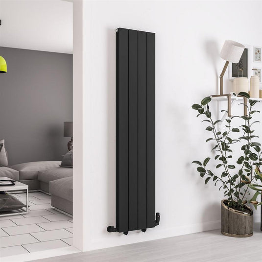 Eastbrook Queenswood 1800 x 388mm Aluminium Radiator Matt Black | 81.0286