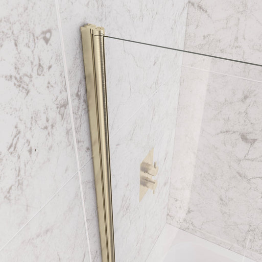 Eastbrook Radius Bath Screen 1400x800mm 6mm Brushed Brass | 49.0111