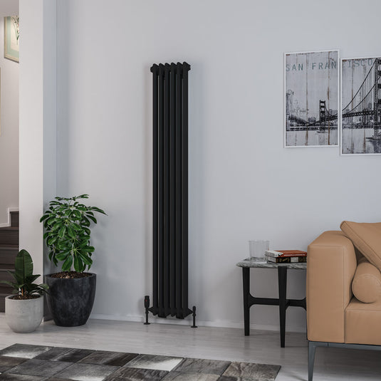 Eastbrook Rivassa 2 Column Radiator 1800 x 293mm Matt Black | 81.0219
