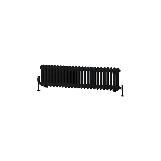 Eastbrook Rivassa 2 Column Radiator 300 x 1148mm Matt Black | 81.0208