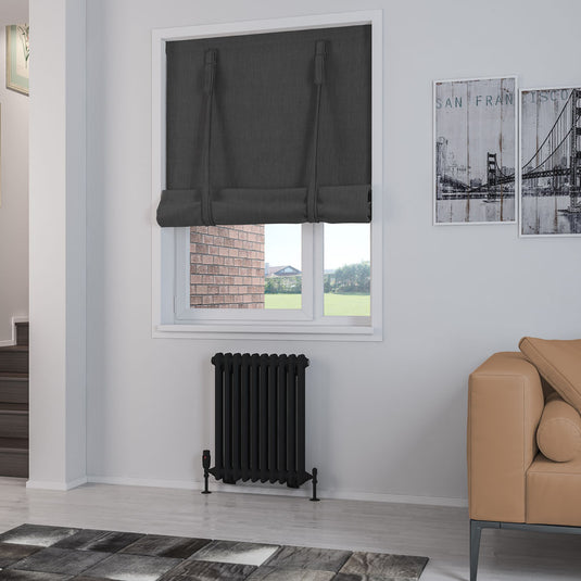 Eastbrook Rivassa 2 Column Radiator 600 x 473mm Matt Black | 81.0211