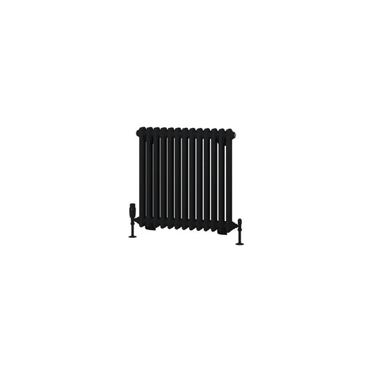 Eastbrook Rivassa 2 Column Radiator 600 x 608mm Matt Black | 81.0214