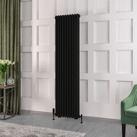 Eastbrook Rivassa 3 Column Radiator 1800 x 473mm – Matt Black | 81.0236